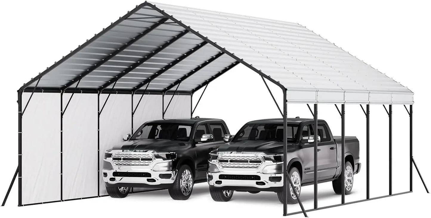 NEW 20x24 ft Heavy Duty Metal Carport with Removable Sidewalls