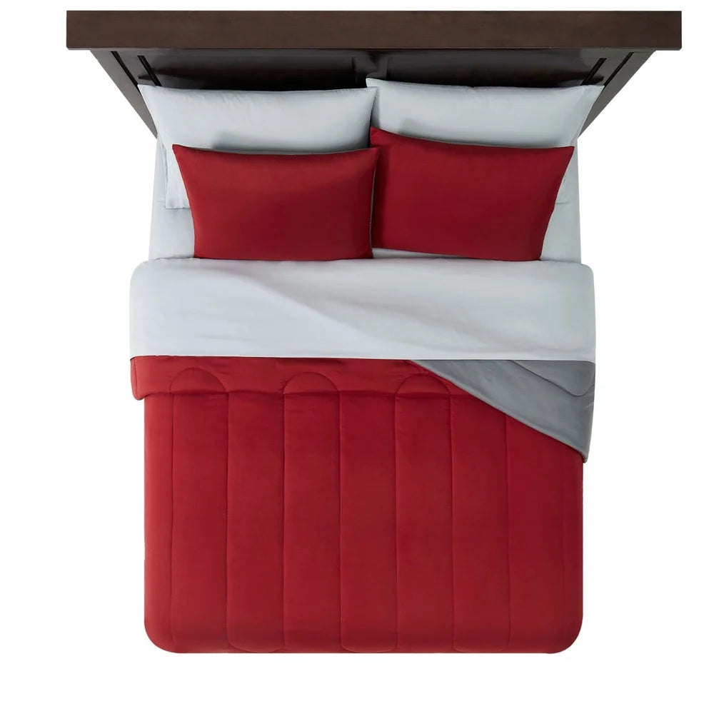 Full Size 7 Piece Reversible Comforter Set