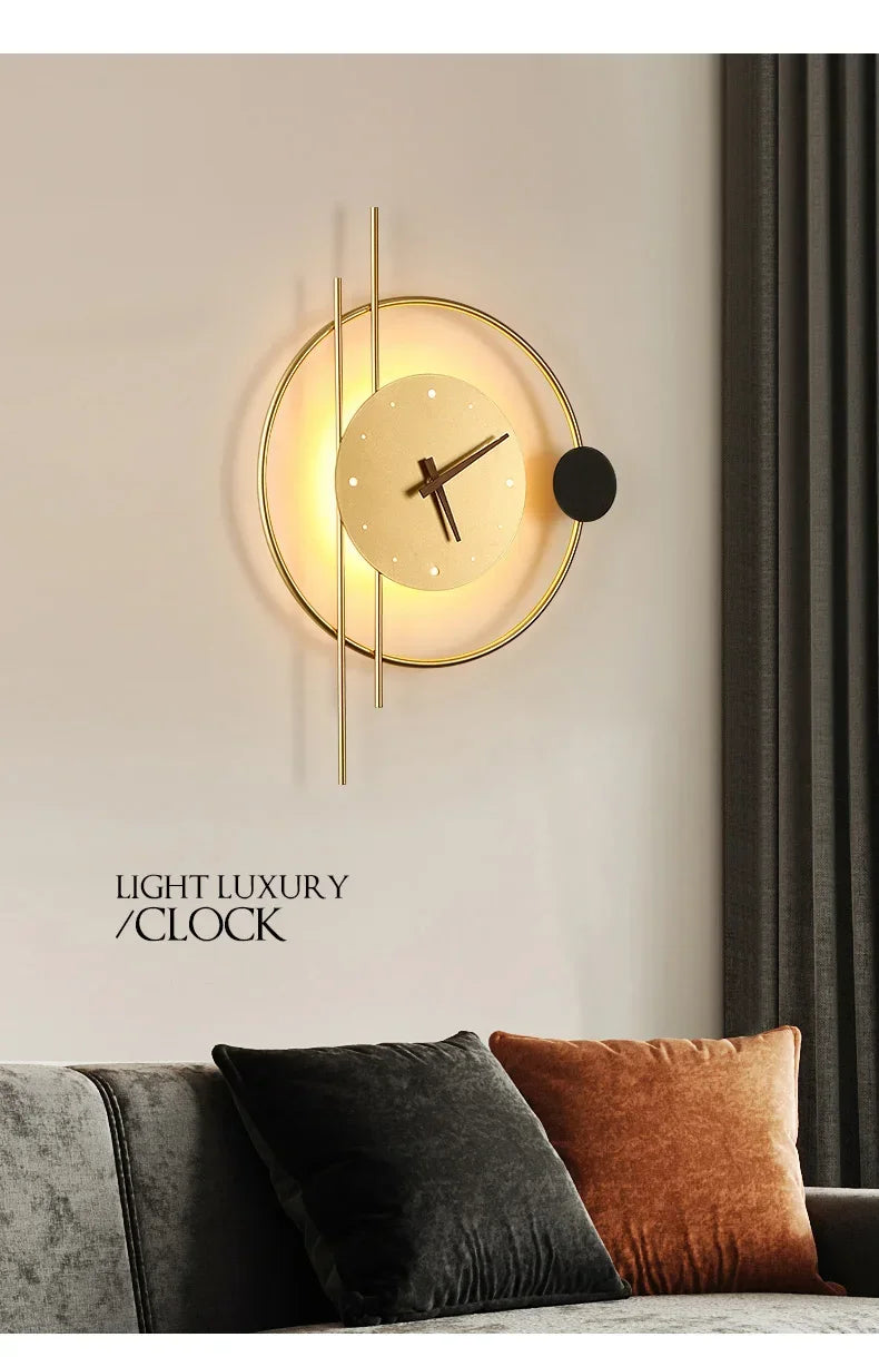 Wall Lamp with Clock Dining Room Decor