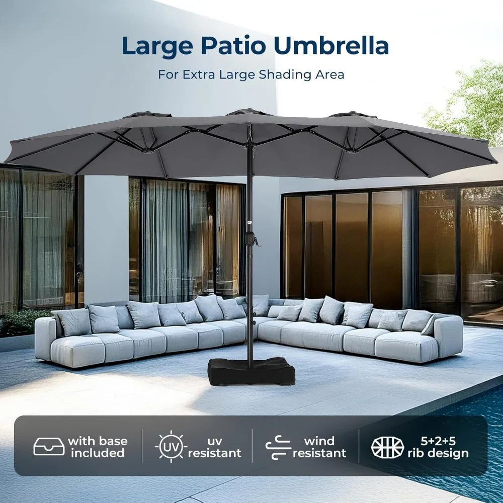 15ft Rectangle Oversized Double Sided Pool Umbrellas