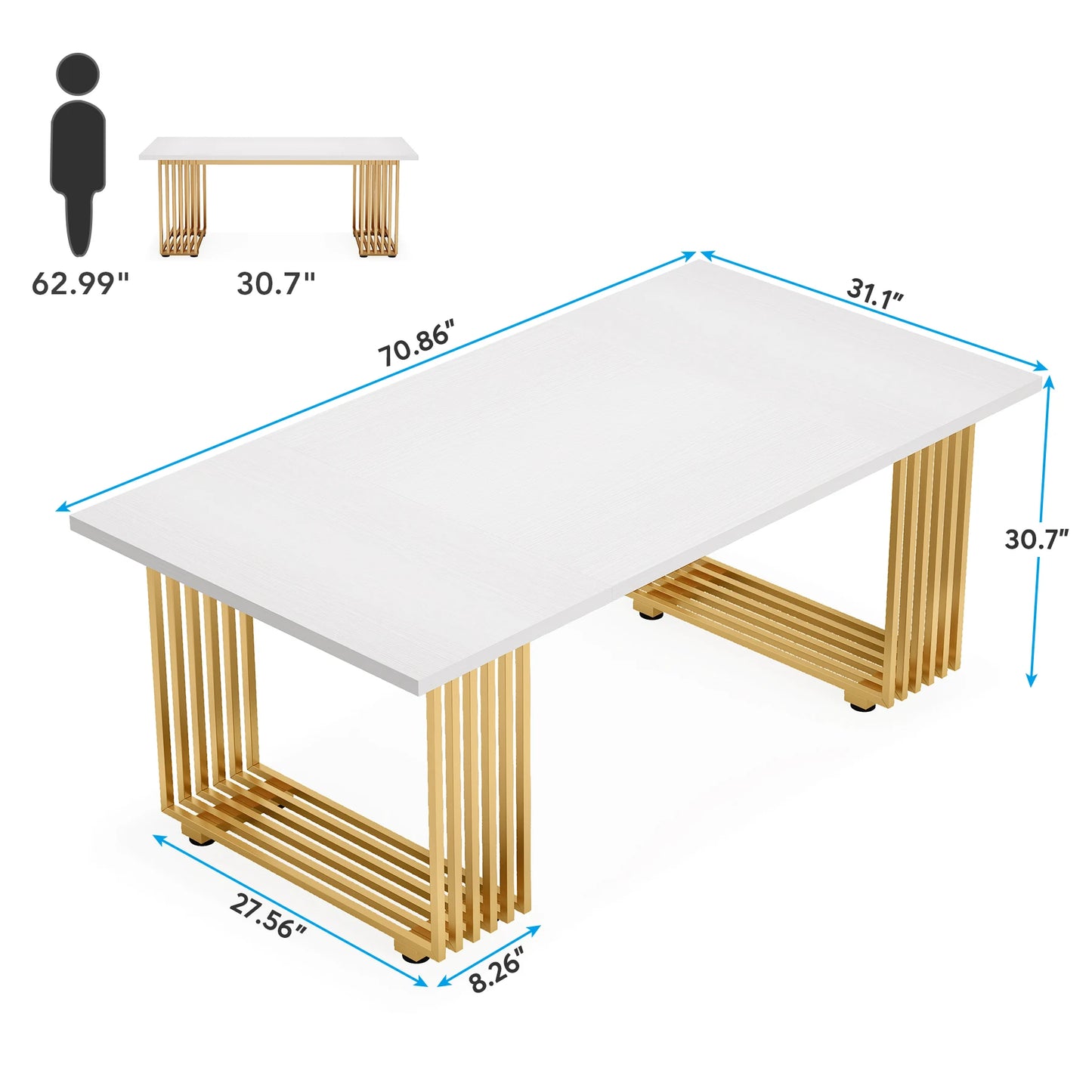 63-Inch Rectangular Dining Table for 4 to 6 people