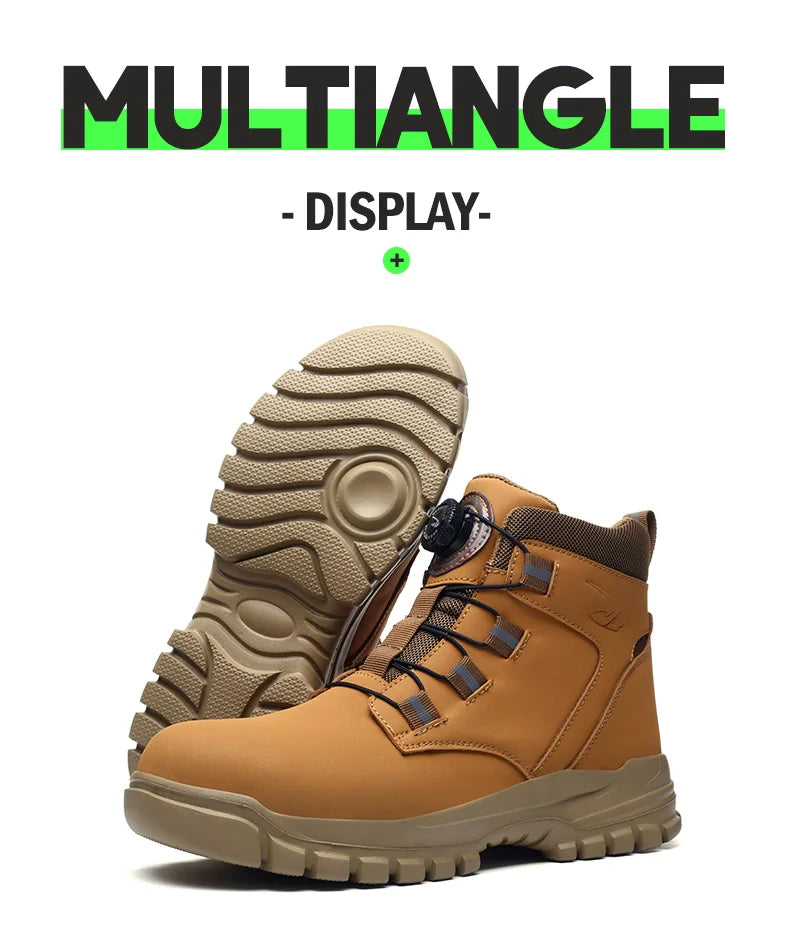High Top Steel Toe Boots Slip Resistant Anti-Puncture