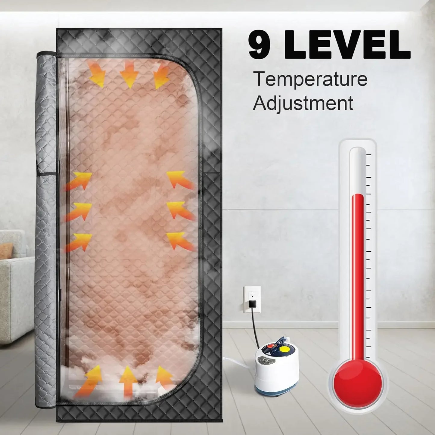 Portable Steam Sauna for Home, with 2.6L & 1500W±10%, Remote Control