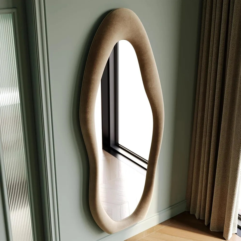 63x24 inch full-length mirror, irregular wave mirror