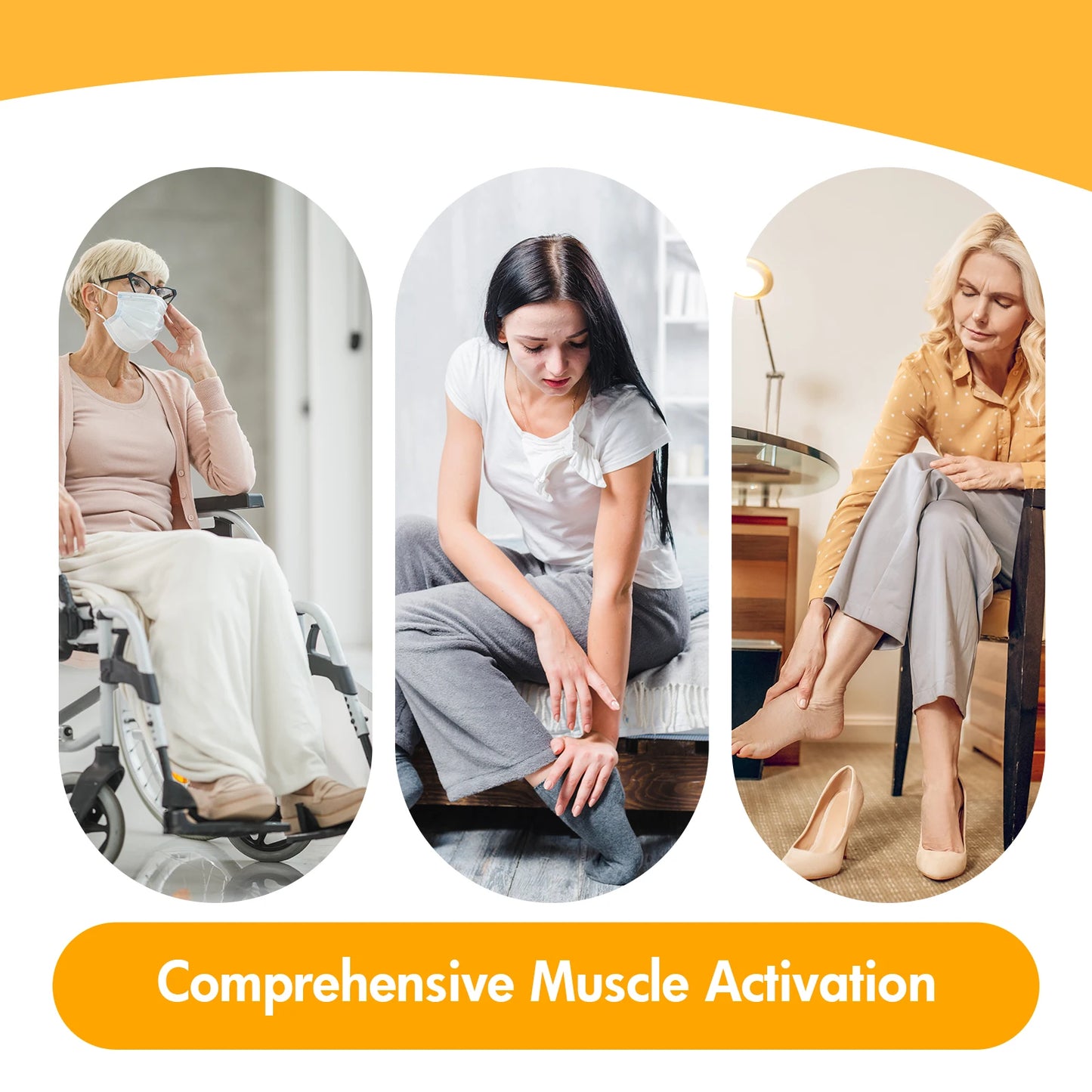 Under-Desk Elliptical Machine Leg Exerciser for Seniors