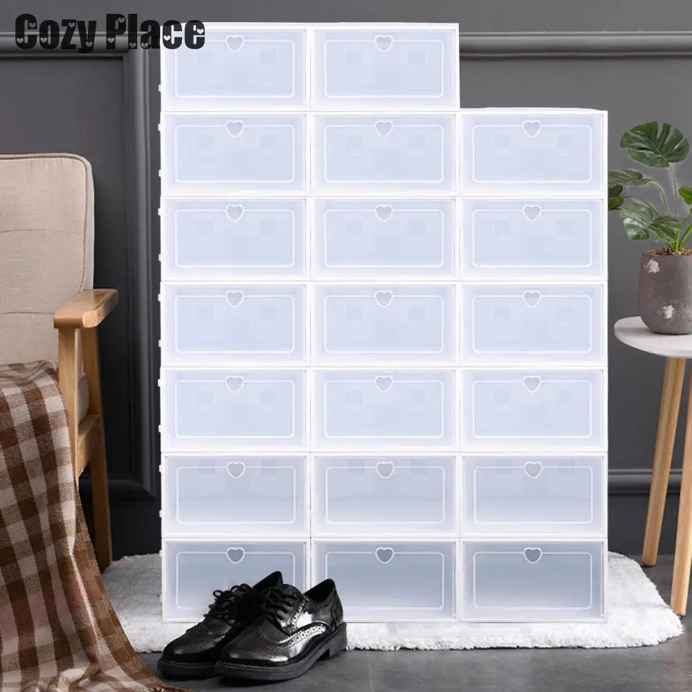 20pcs Shoes Transparent Cabinet Organizer