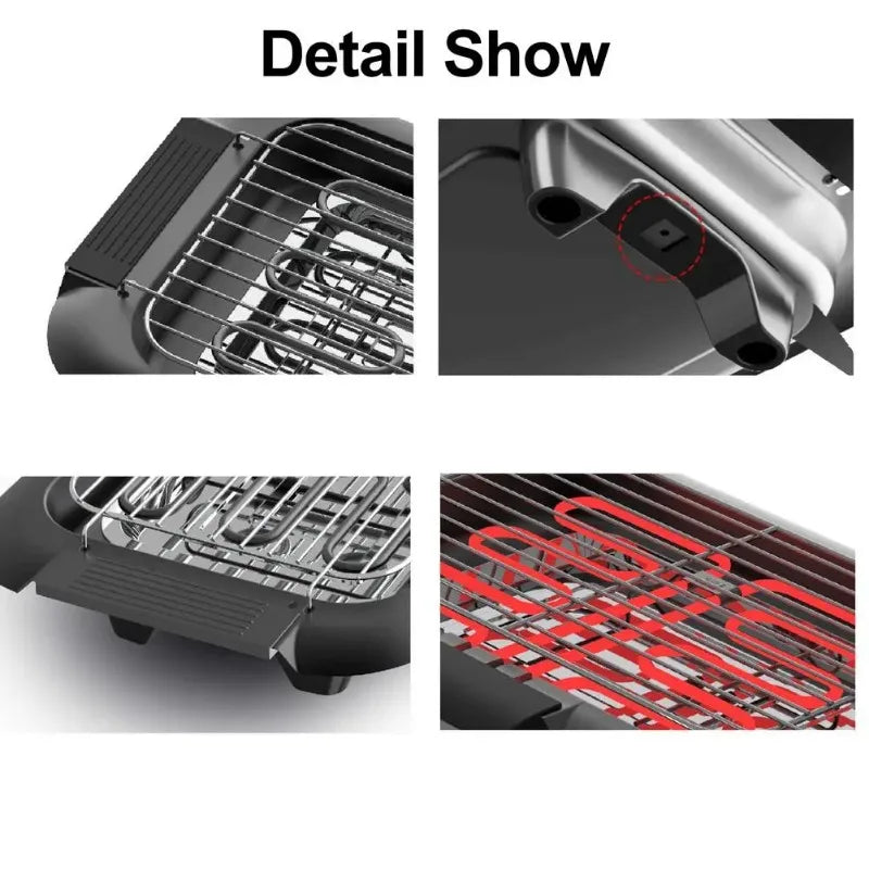 Electric Portable Smokeless Barbecue Grill Pan