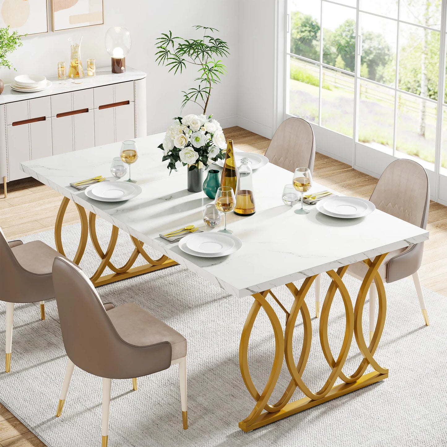 63-Inch Rectangular Dining Table for 4 to 6 people