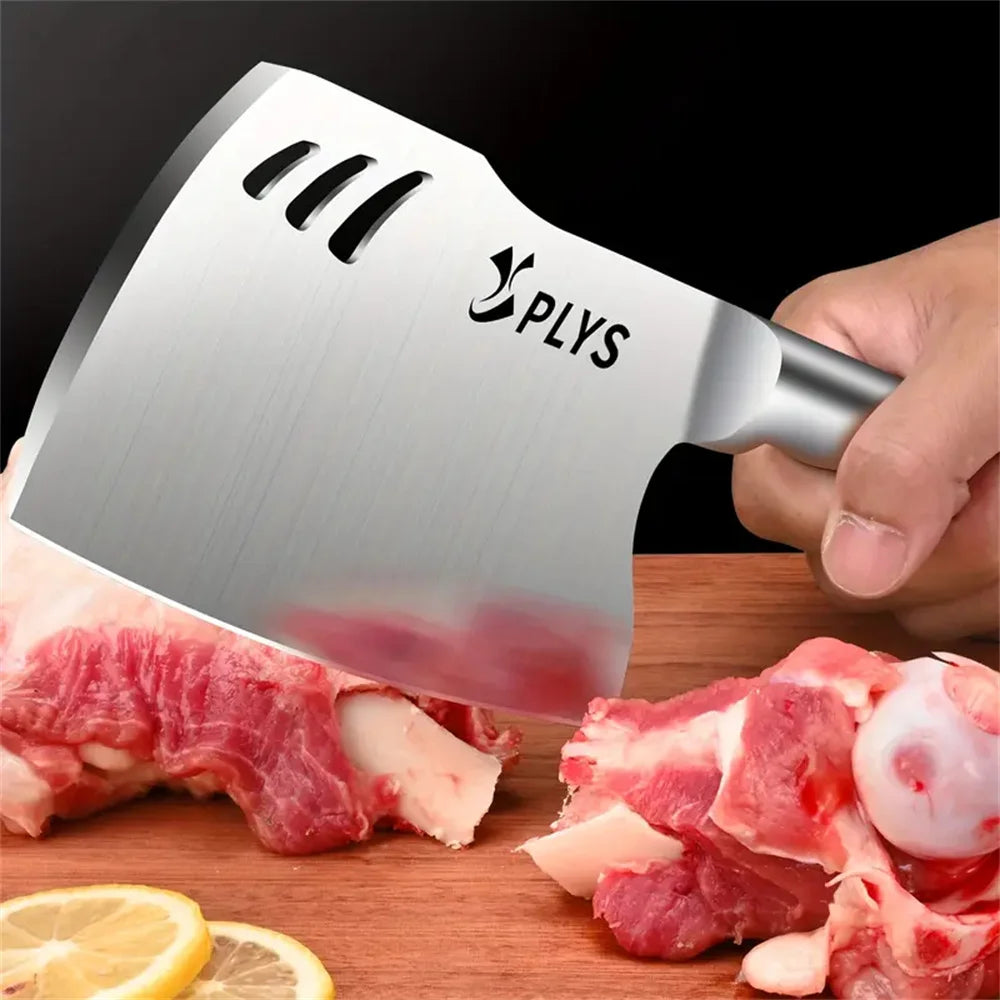 Heavy-duty stainless-steel boning knife for butchering