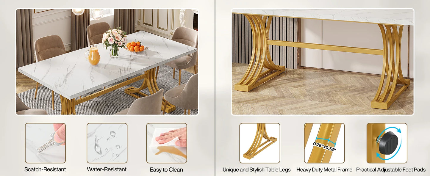 63-Inch Rectangular Dining Table for 4 to 6 people