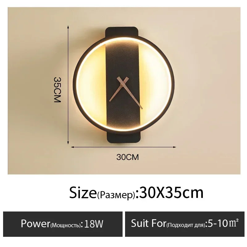 Wall Lamp with Clock Dining Room Decor