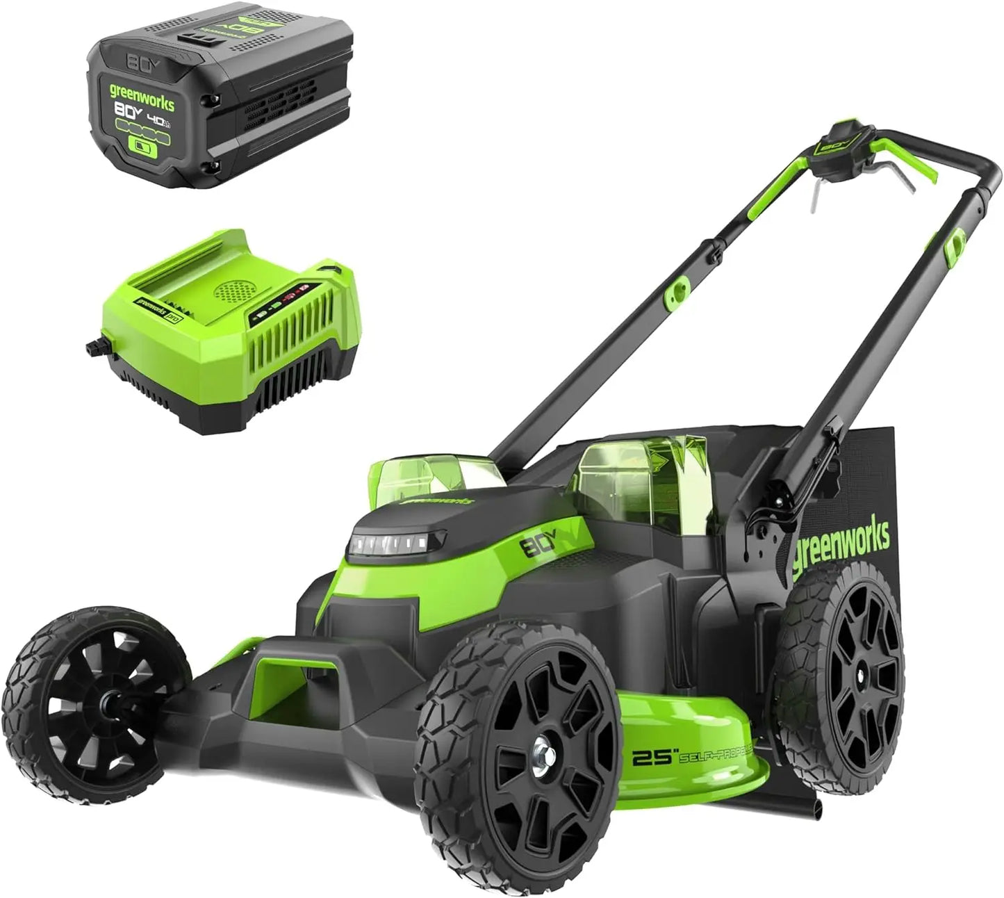 80V 25" Brushless Cordless Dual Blade Lawn Mower