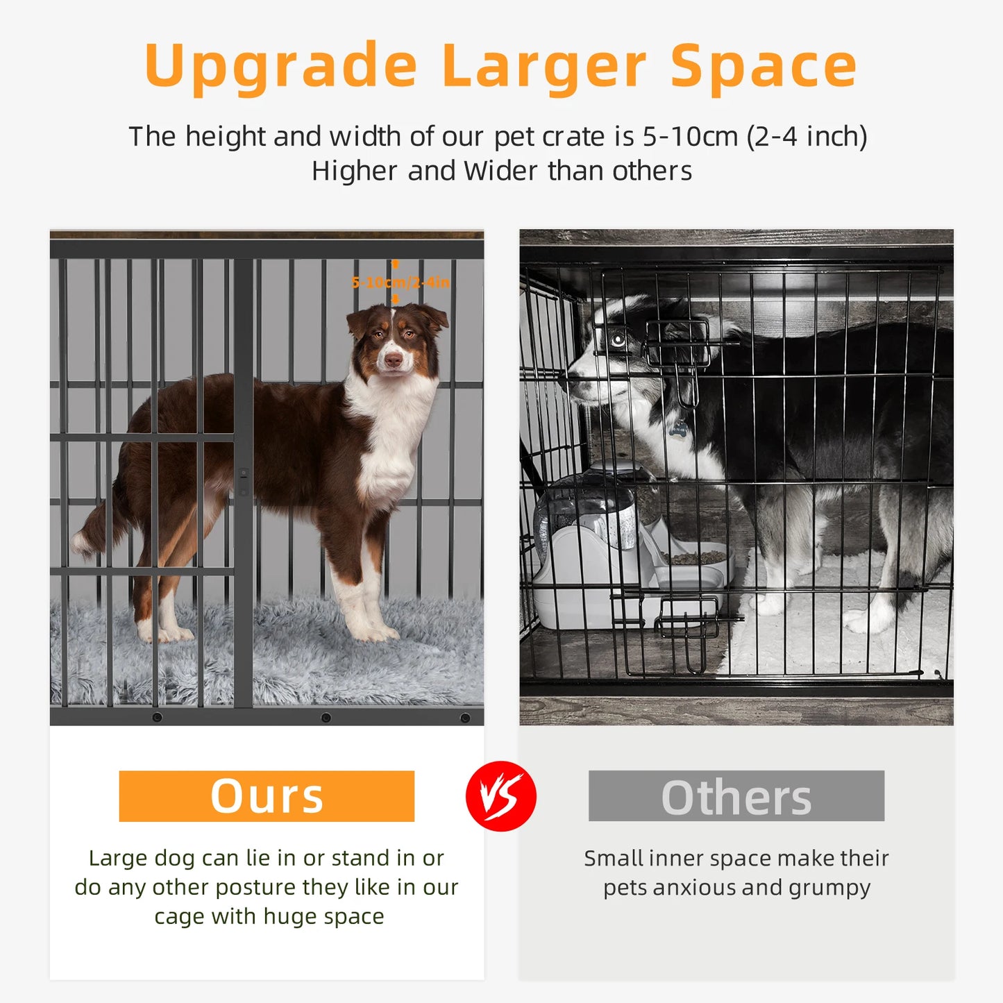 Furniture Style Dog Crate End Table with Three Doors