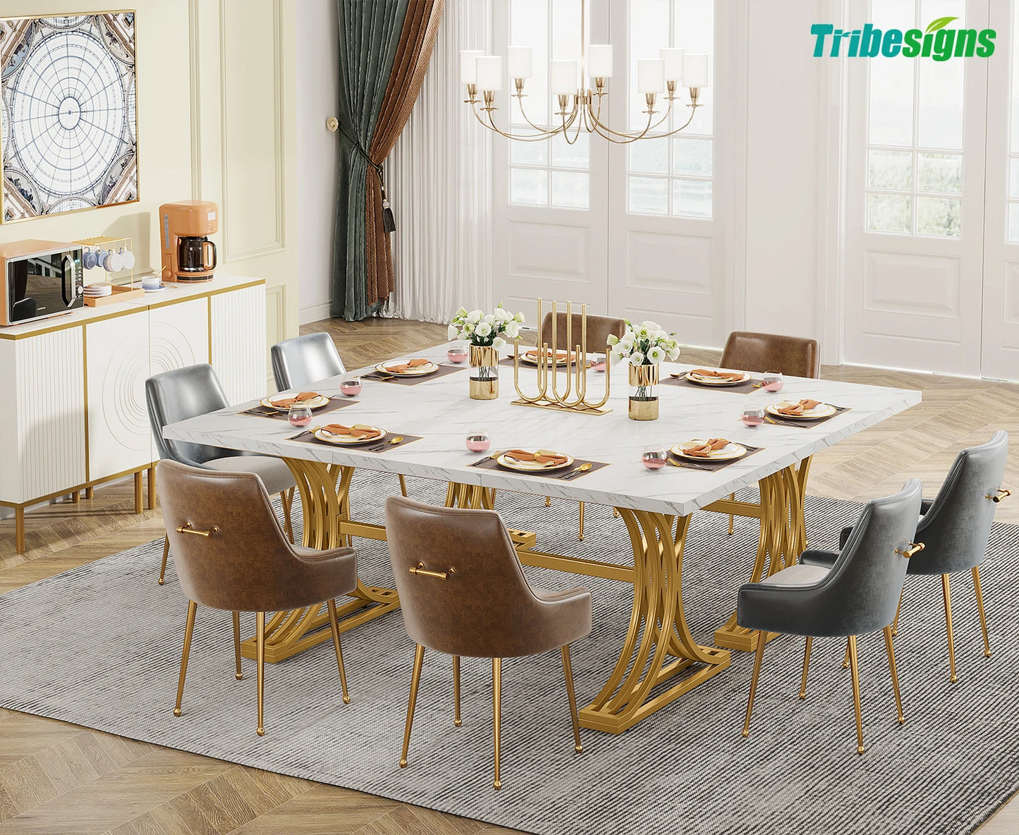 63-Inch Rectangular Dining Table for 4 to 6 people