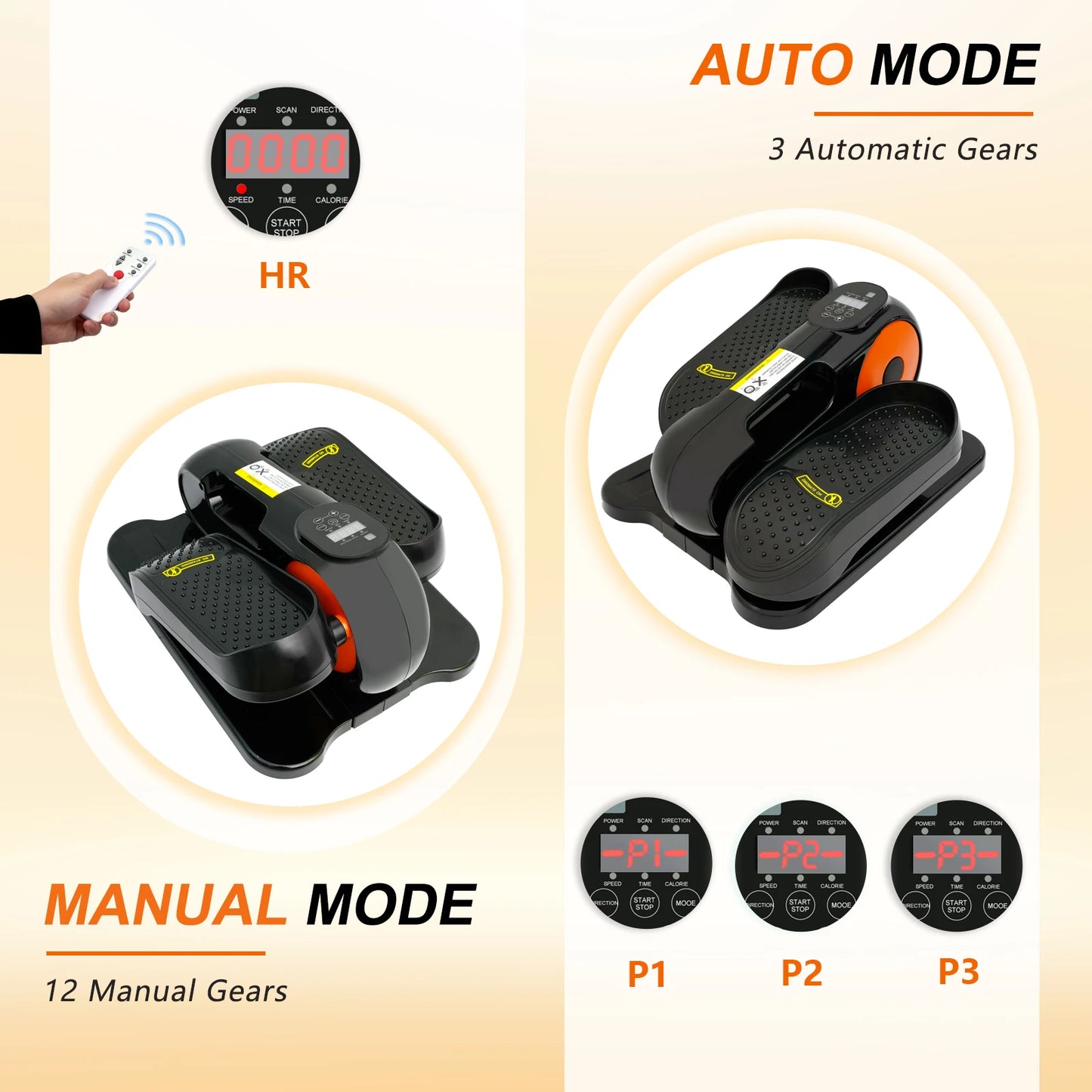 Under-Desk Elliptical Machine Leg Exerciser for Seniors