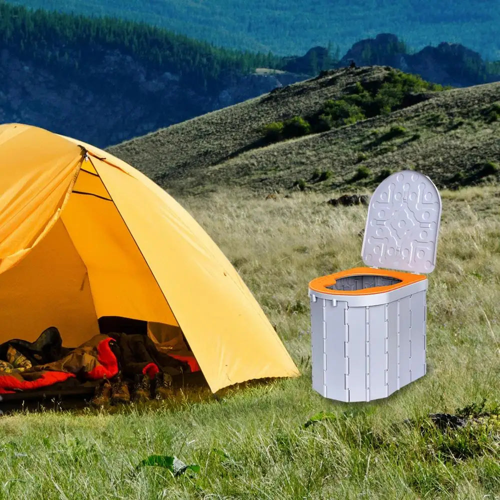 Folding Portable Potty Car Toilet With 15 Trash Bags