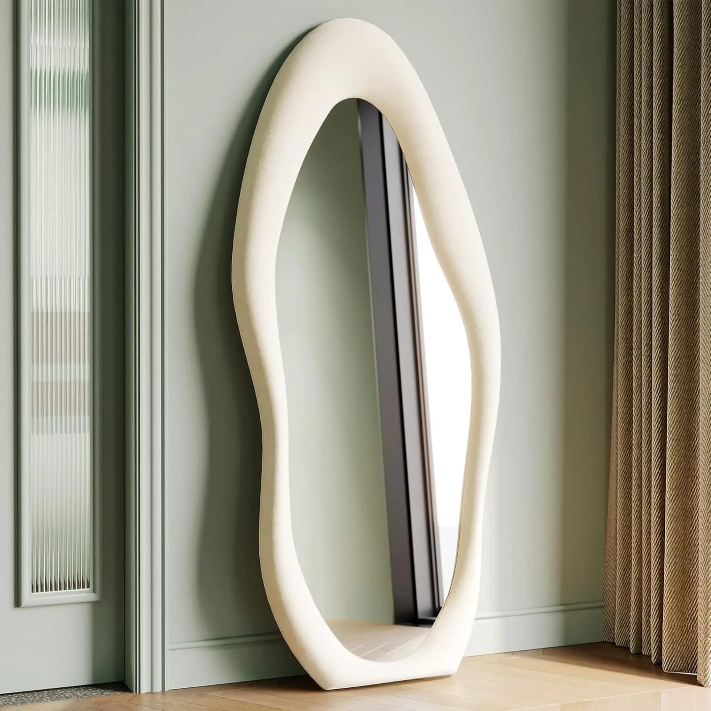 63x24 inch full-length mirror, irregular wave mirror