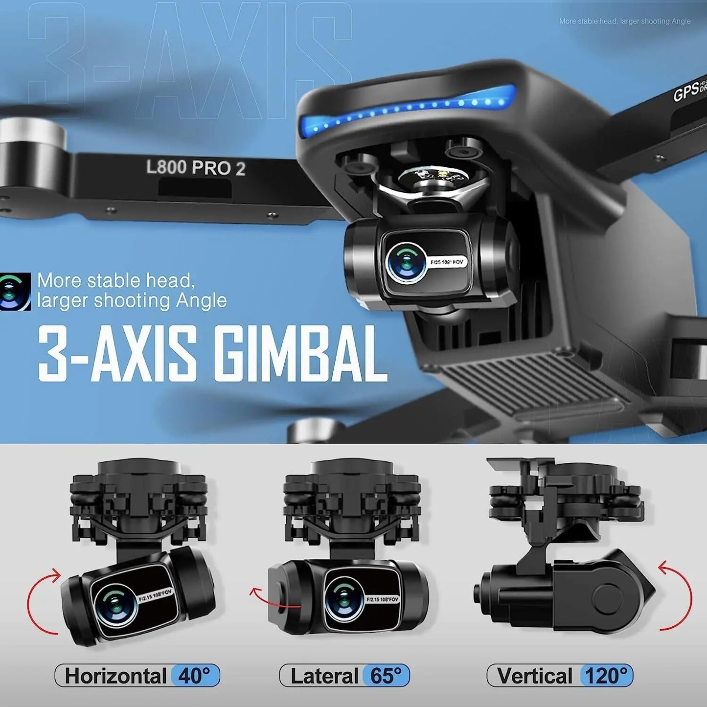 GPS Drone with 4k Camera for Adults 5G Wi-Fi Transmission