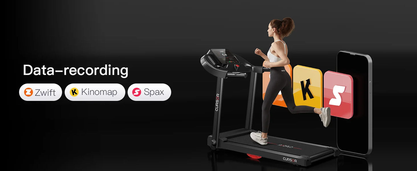 2.5 HP Quite Brushless, Folding Treadmill with Pulse Sensors