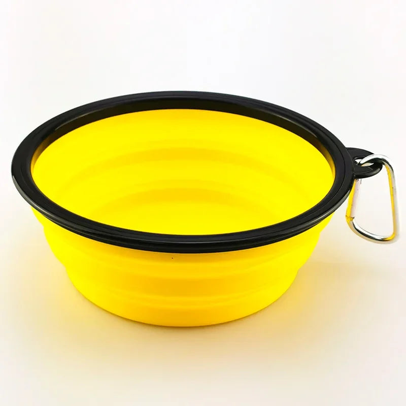Portable Folding Pet Bowl Dishes with Carabiner Pet Supplies