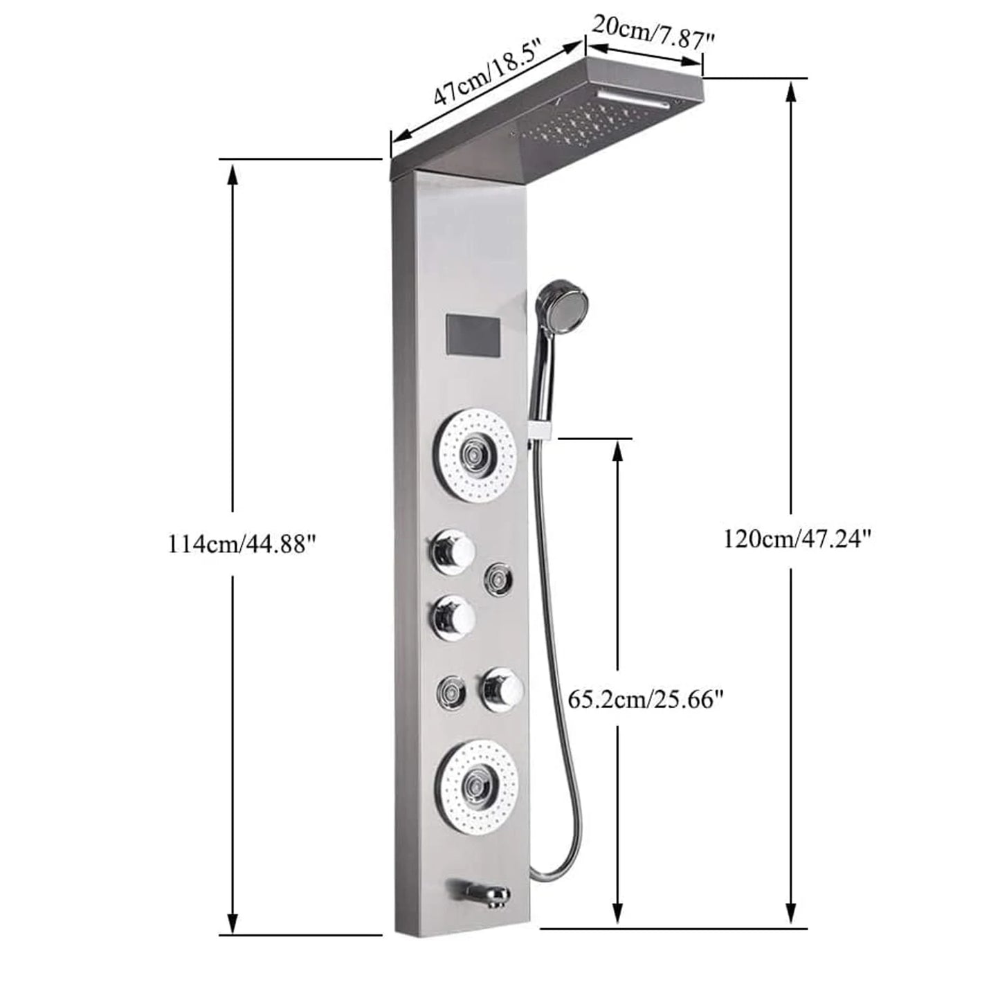 Digital Display LED Shower Panel Waterfall Rain Shower Faucet Set