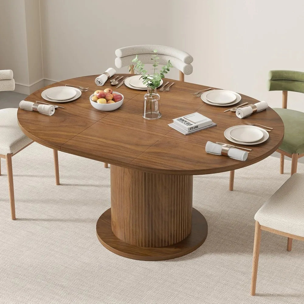 43.3- inch 59-inch Adjustable Size Round Circle Dining Tables
