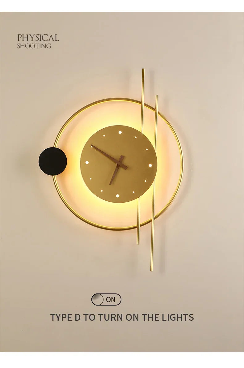 Wall Lamp with Clock Dining Room Decor