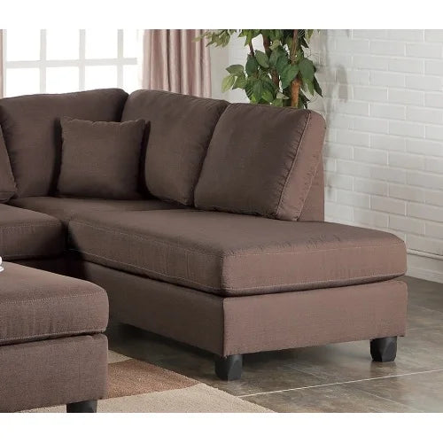 Reversible chocolate colored living room furniture