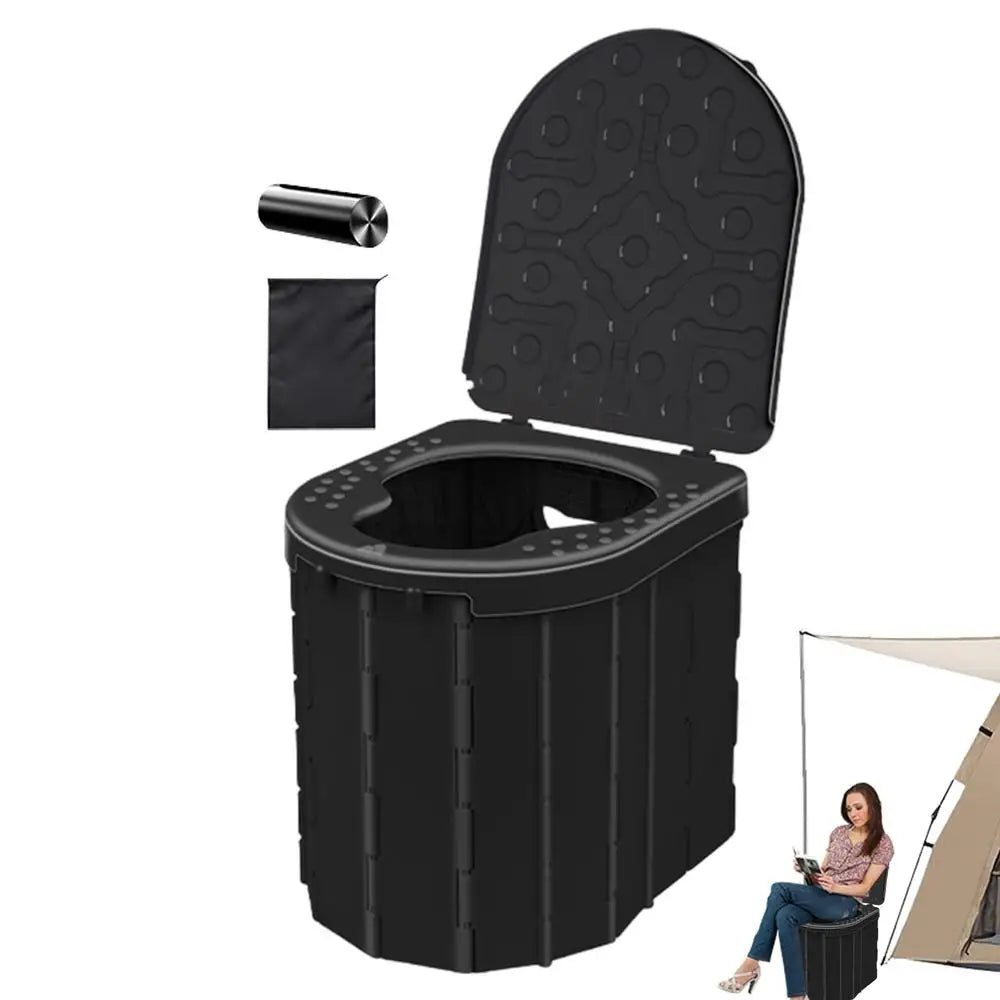 Folding Portable Potty Car Toilet With 15 Trash Bags