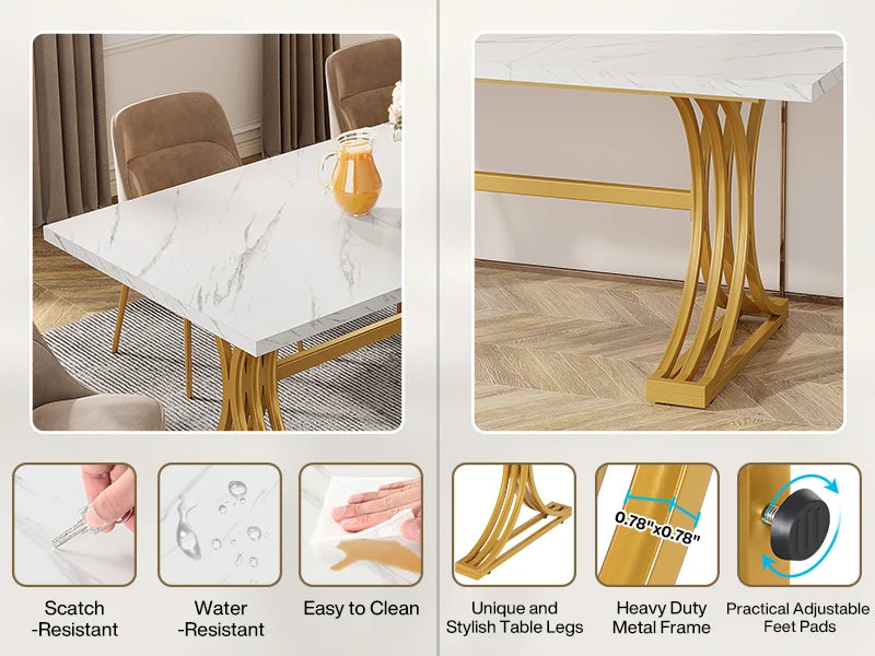 63-Inch Rectangular Dining Table for 4 to 6 people
