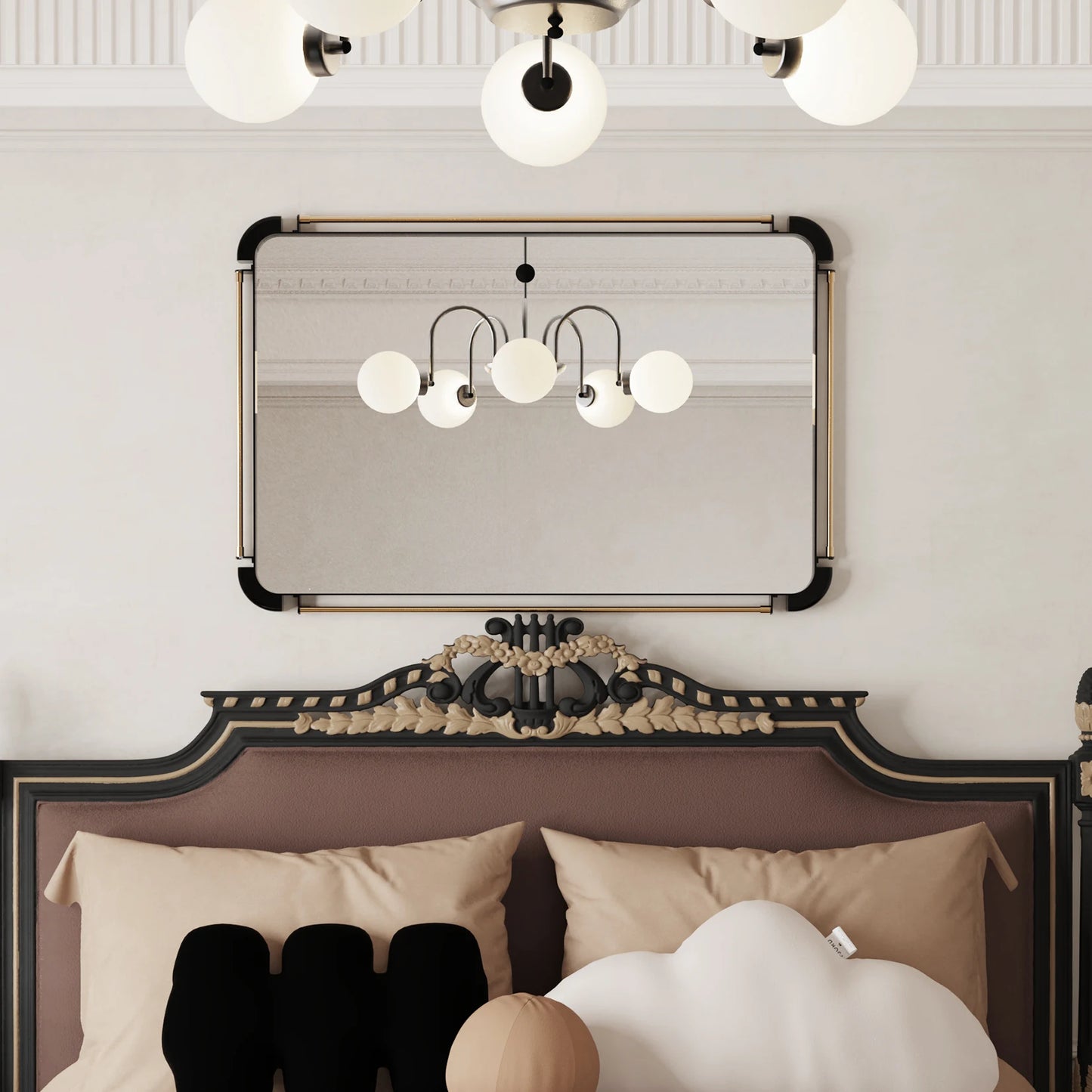 90CM Farmhouse Vintage Wall Mounted Mirror