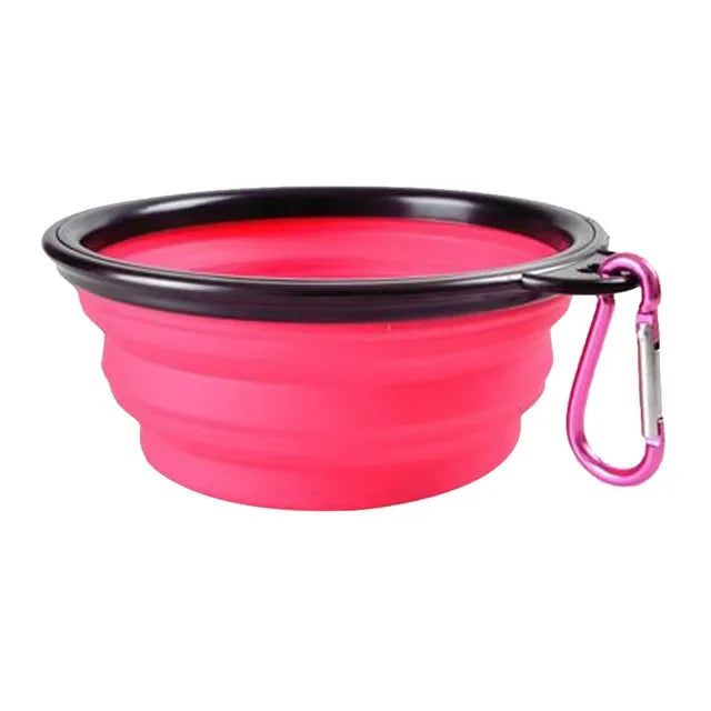 Portable Folding Pet Bowl Dishes with Carabiner Pet Supplies
