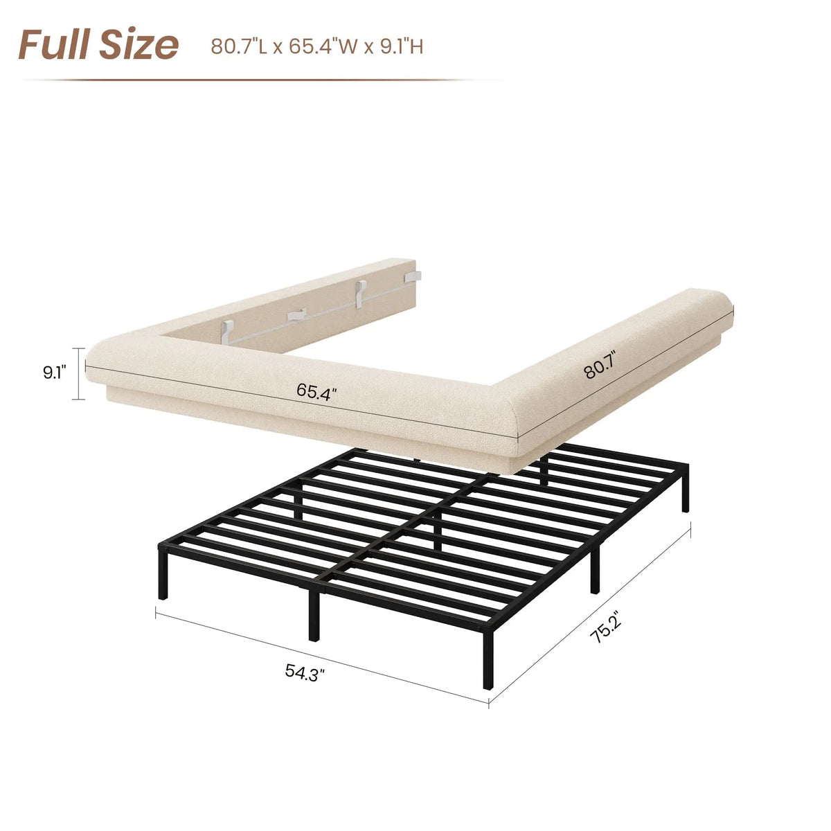 Full Queen King Cloud Platform Bed Frame