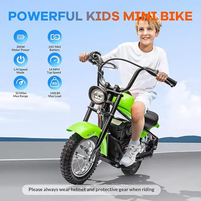 Electric Motorcycle for Kids, Speed Max Up to 14MPH