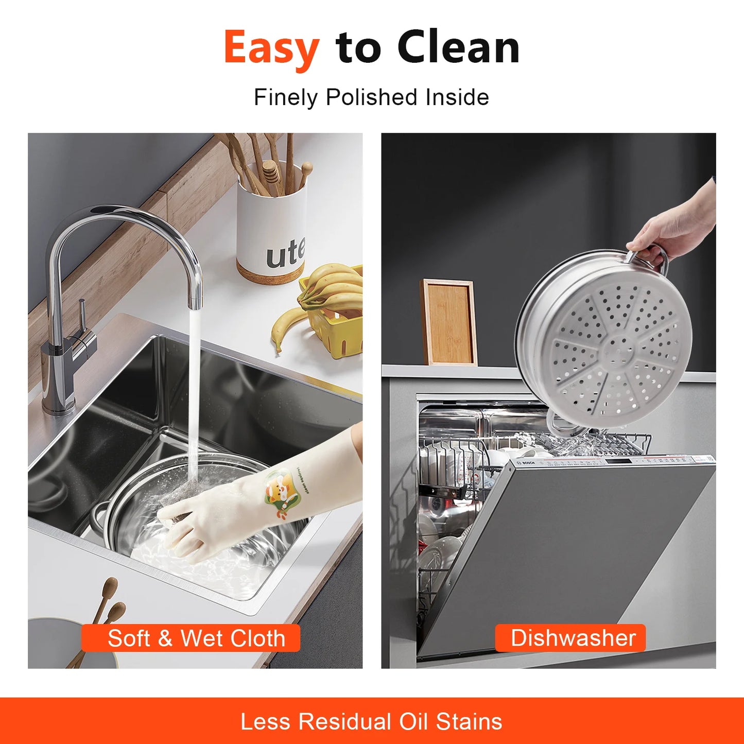 multi-function 3 Tier Large Stainless-Steel Steamer