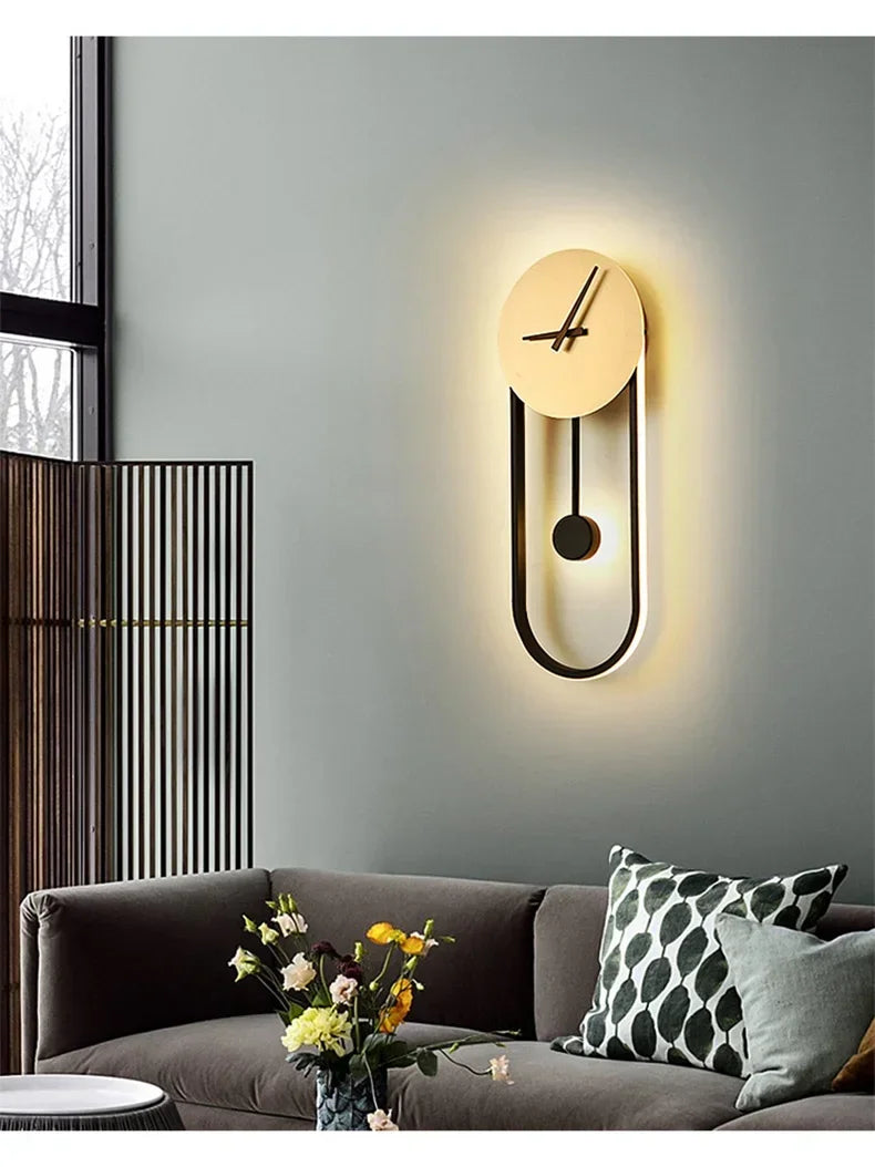 Wall Lamp with Clock Dining Room Decor