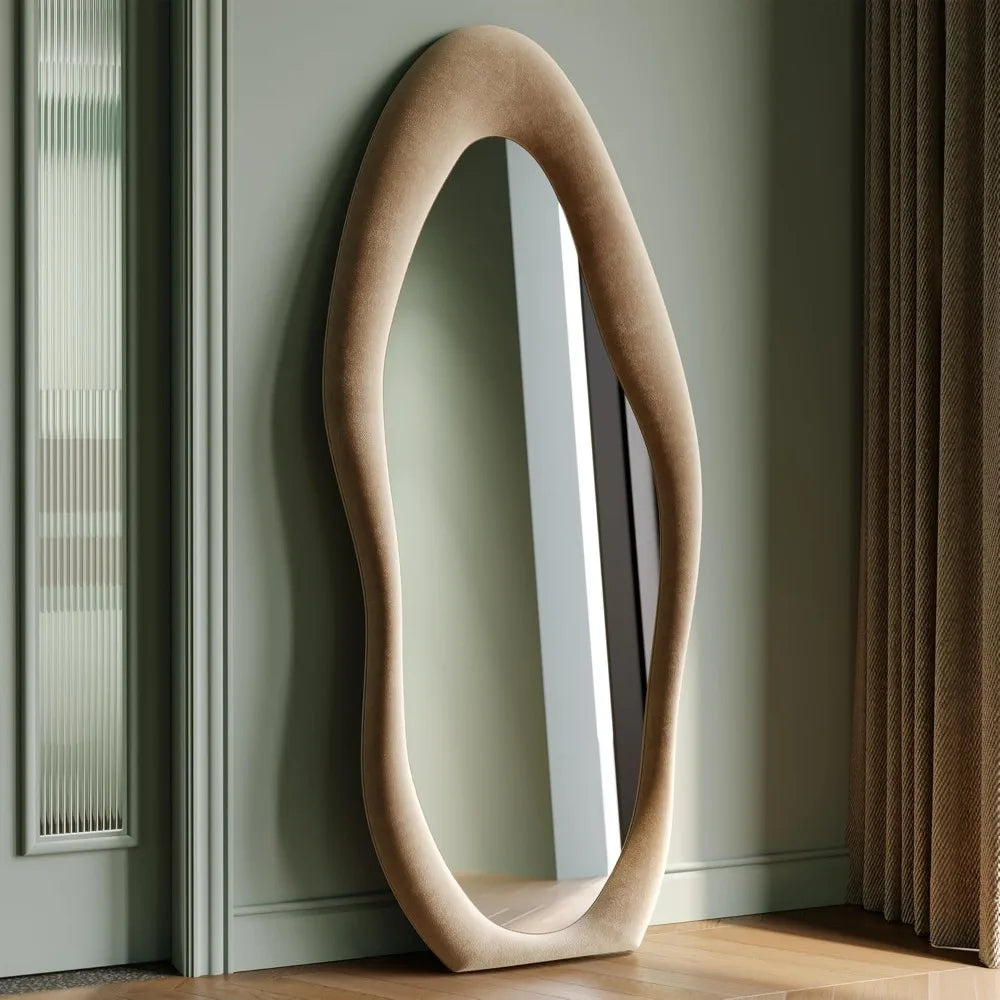 63x24 inch full-length mirror, irregular wave mirror
