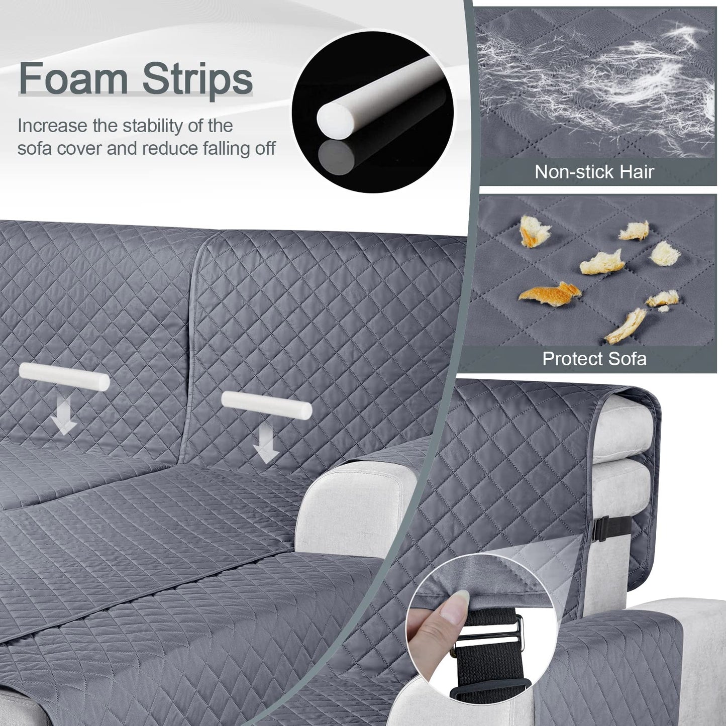 3pcs 100% Waterproof L Shaped Sofa Slipcover Protector