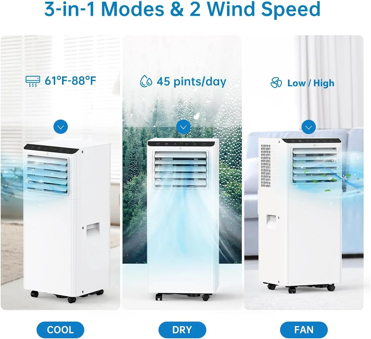 8000BTU Portable Air Conditioners with Remote Control And 24h Timer