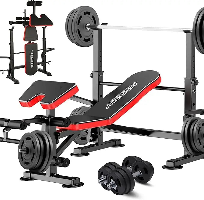 660lbs 6 in 1 Weight Bench Set with Squat Rack