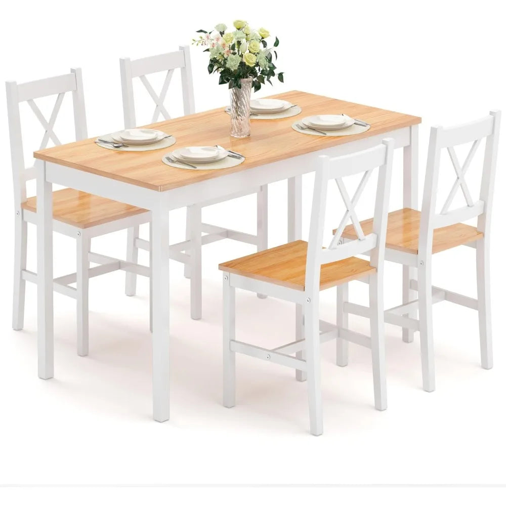 Dining Table Set with 4 Chairs