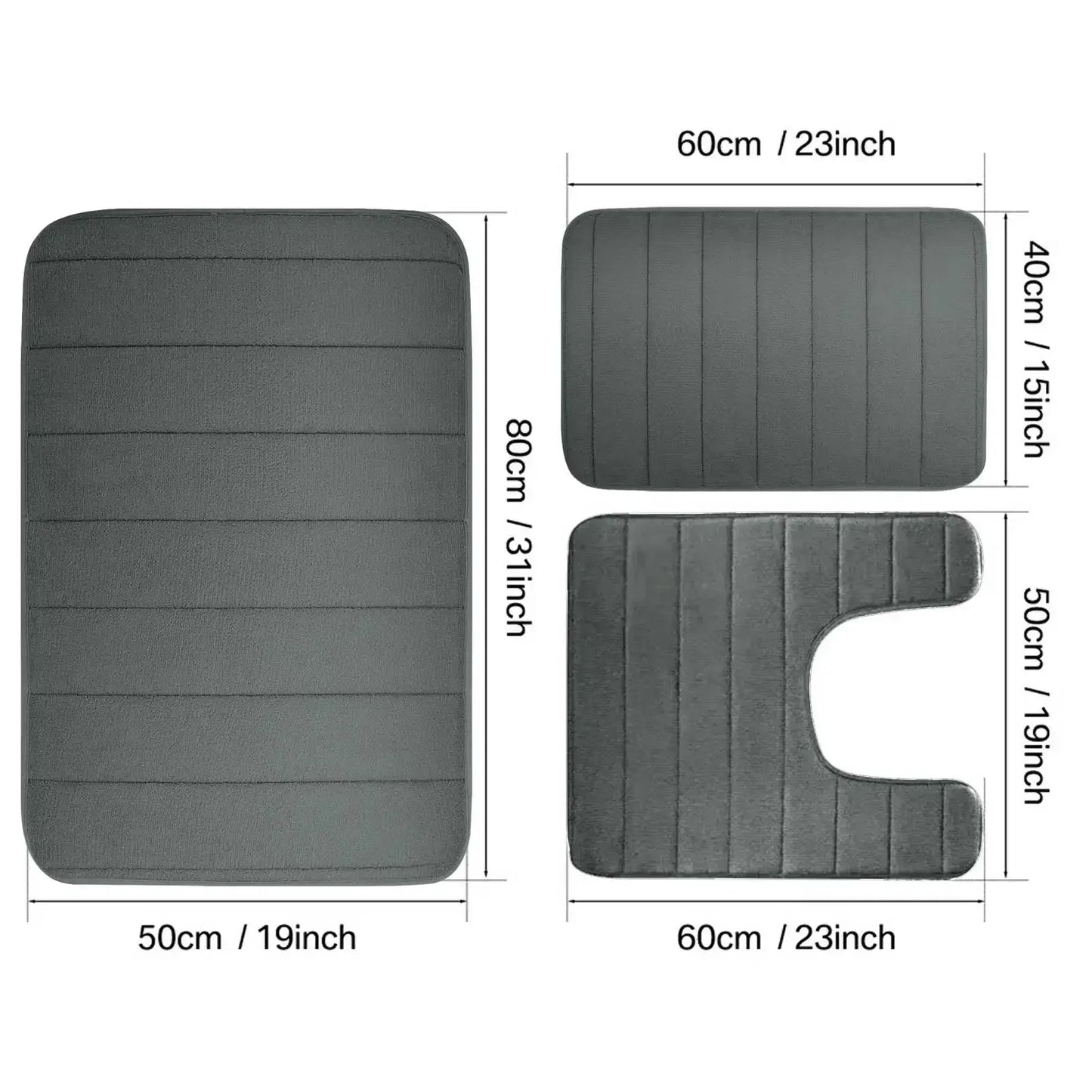3-pc- Super Water Absorption Non-Slip Floor Rug
