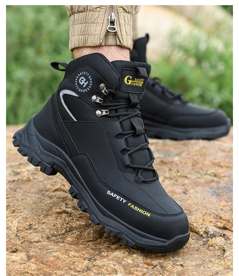 High Top Safety Shoes Men Steel Toe Work boots