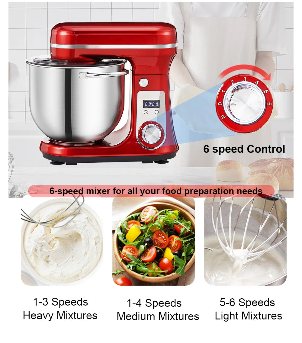 6-Speed, 1200 W Kitchen Food Mixer