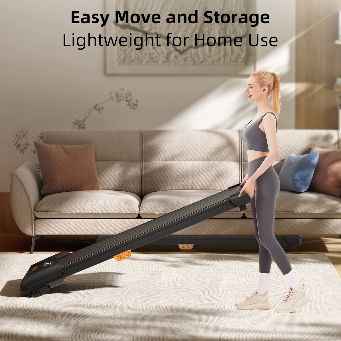 2.5HP Portable Treadmill Incline Walking Pad Treadmill 330lbs Capacity