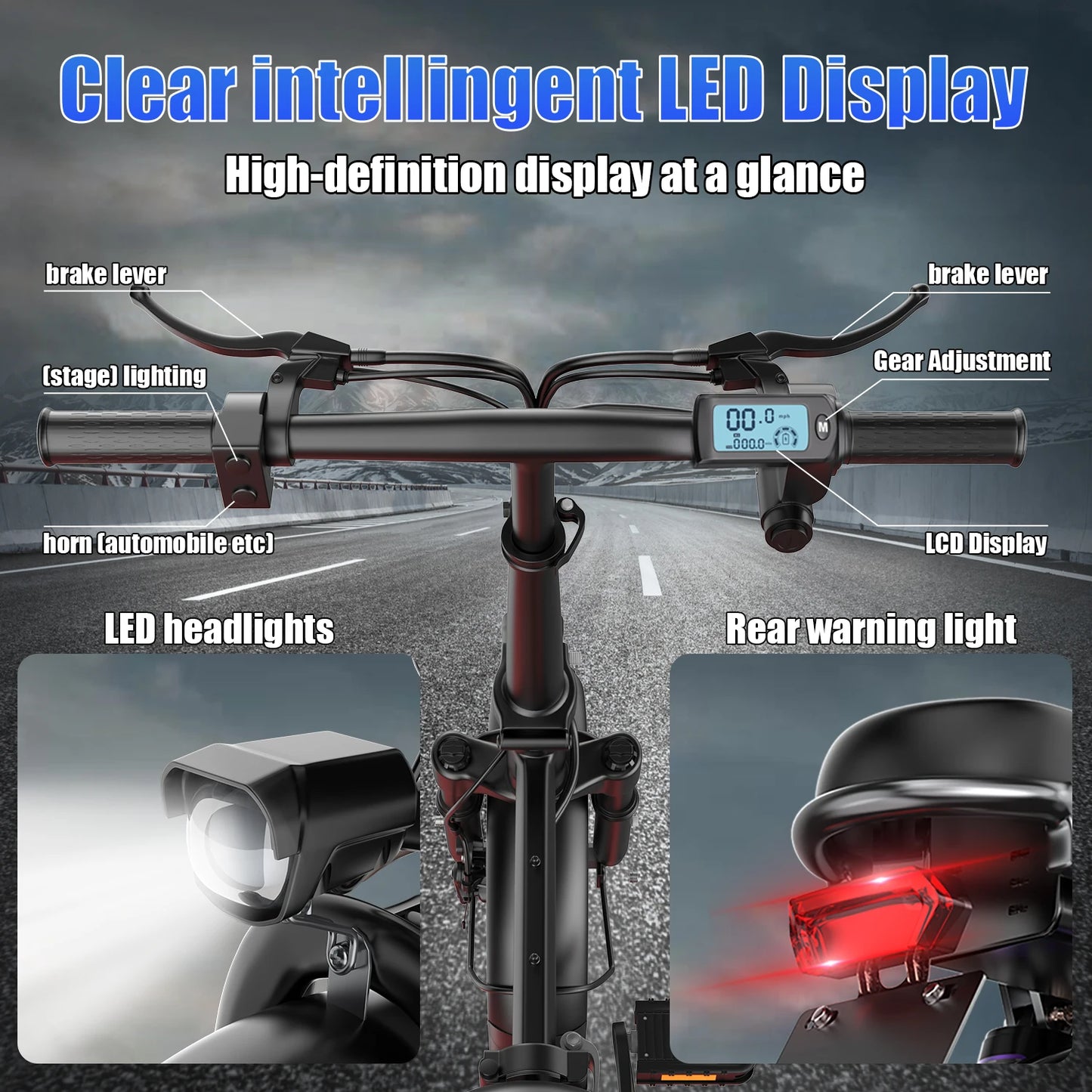 Electric Bike for Adults, 20MPH 35Miles 500W Brushless Motor