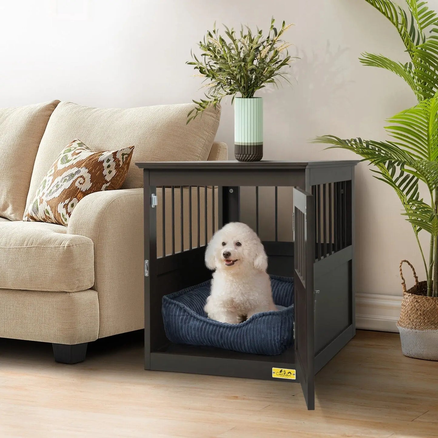 Wooden Dog Kennel Night Stand End Table