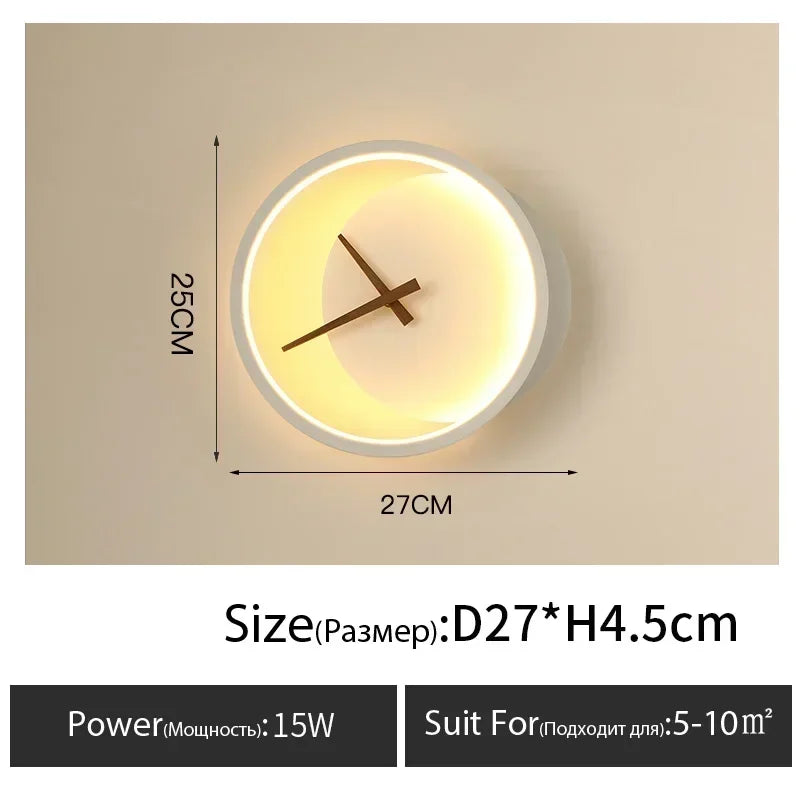 Wall Lamp with Clock Dining Room Decor