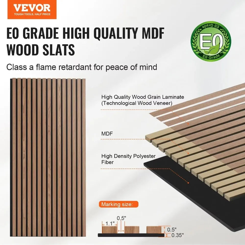 23.6 x 47.2-inch 4PCS Wood Slat Acoustic Panels