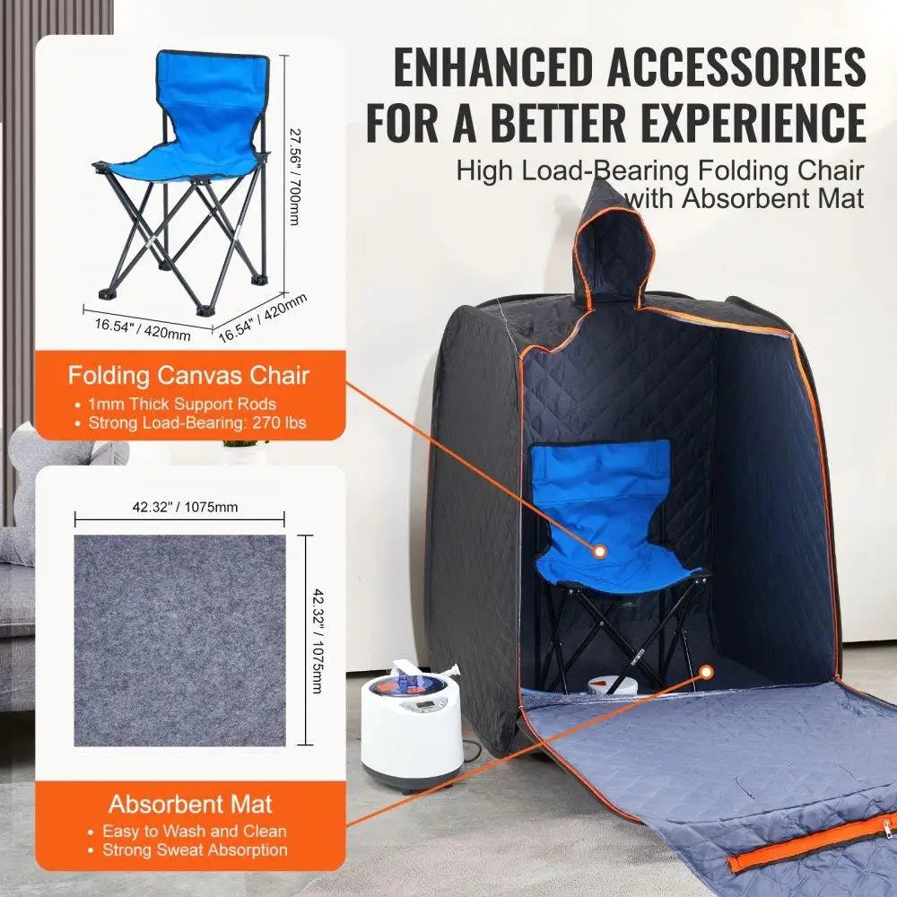 1200W Portable Steam Sauna Tent for Home Wellness Therapy